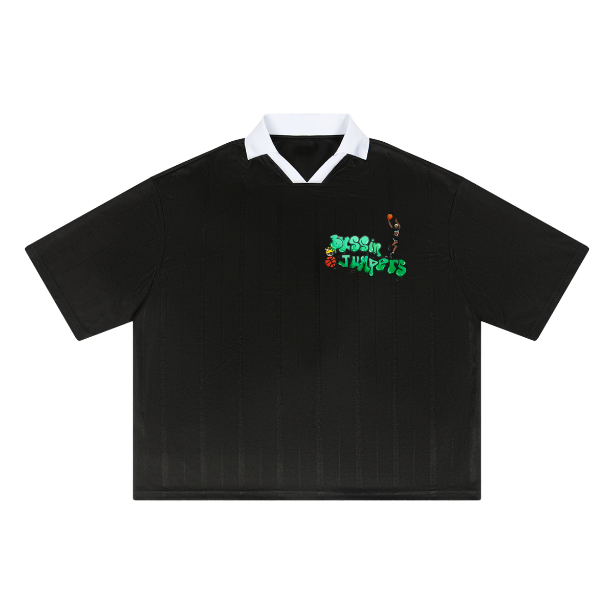 Street Green Striped Boxy Soccer Jersey