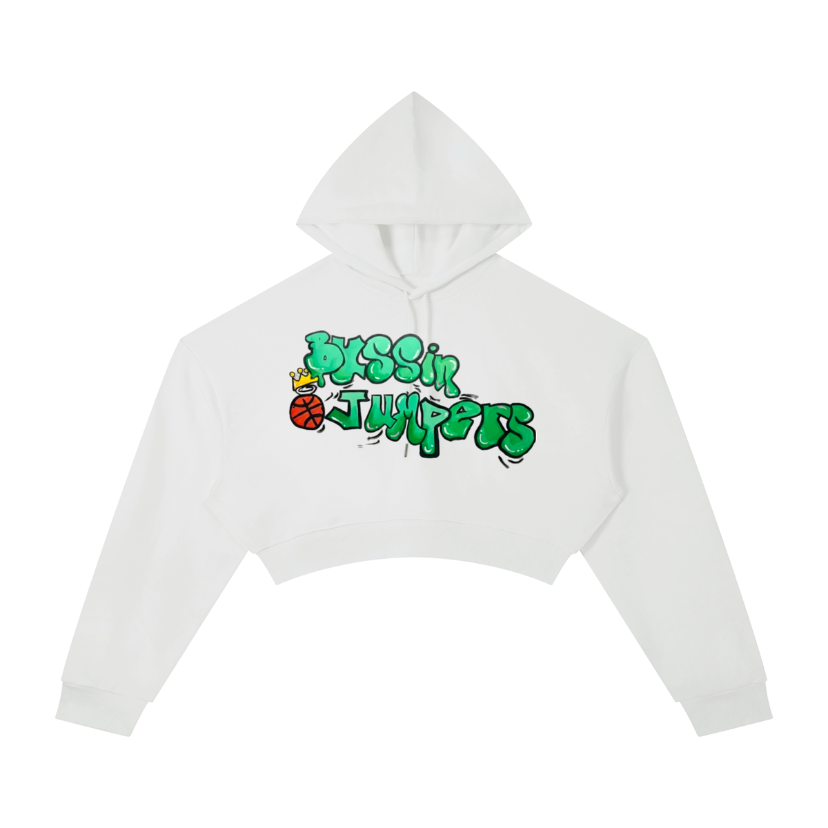 Essential Street Green Cropped Hoodie