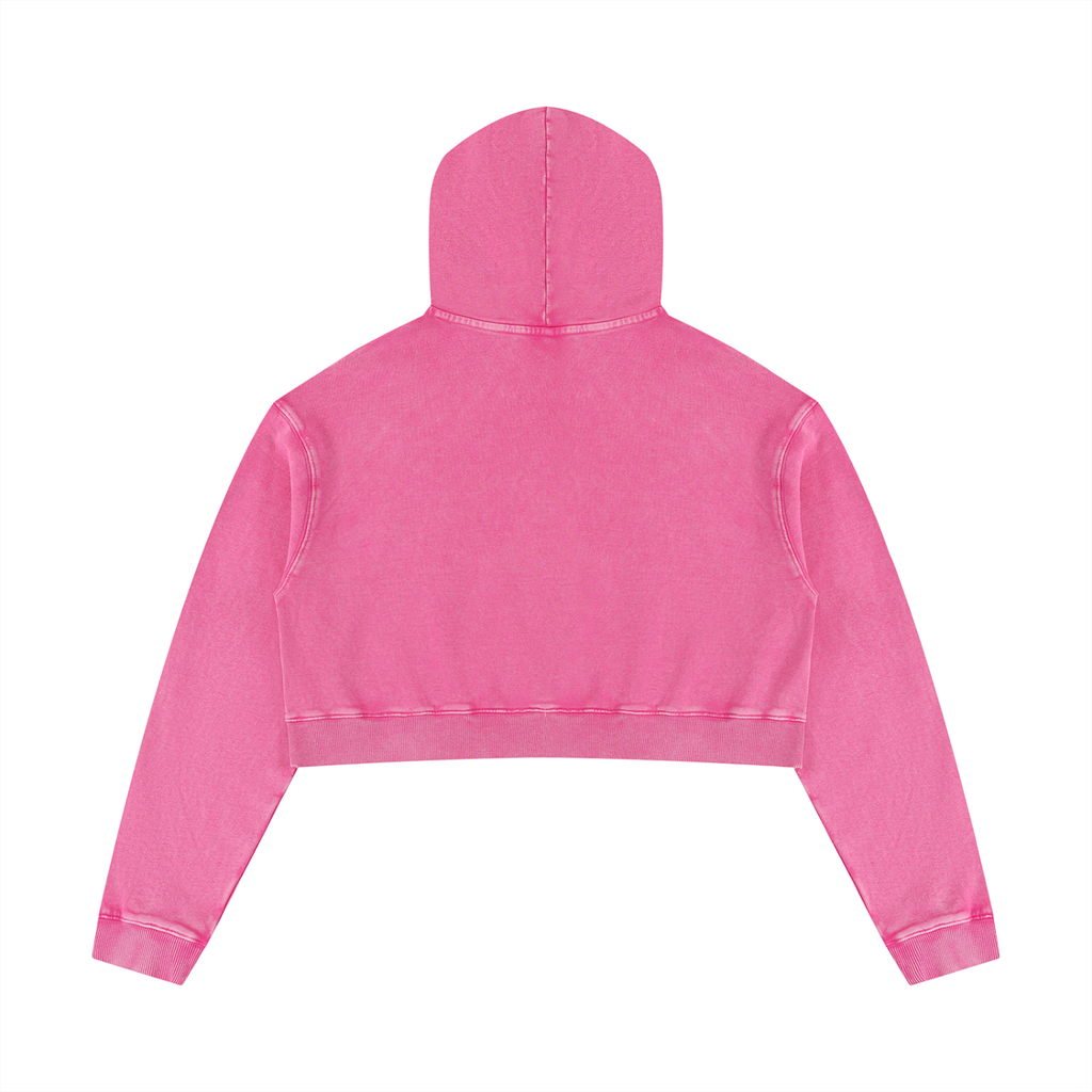 Street Pink Crop Hoodie