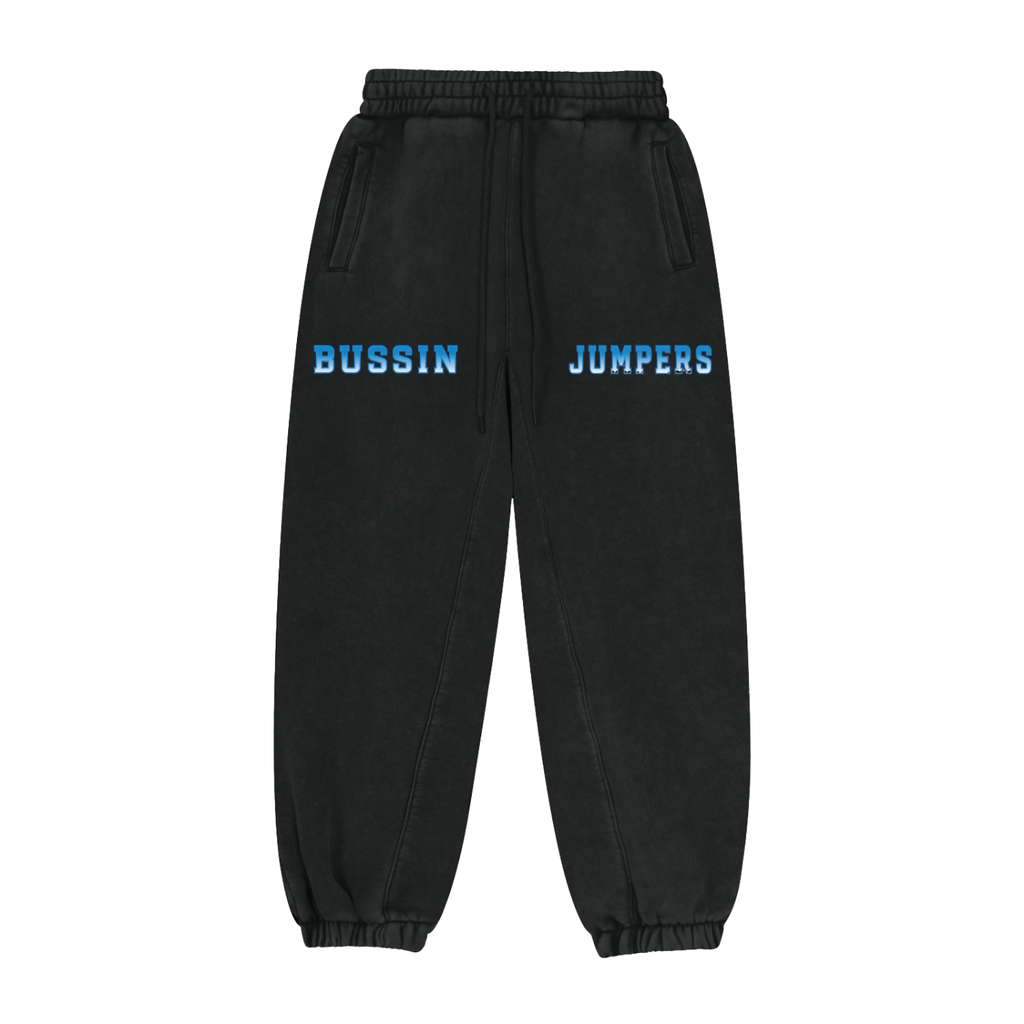 Black & Light Gray & Light Blue Jogger Sweatpants