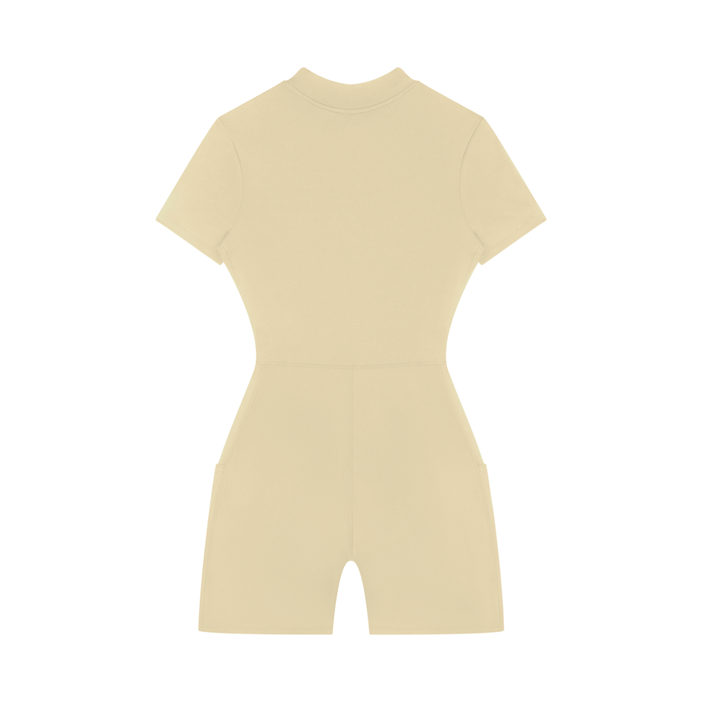 Street Green Quarter-Zip Short Sleeve Romper