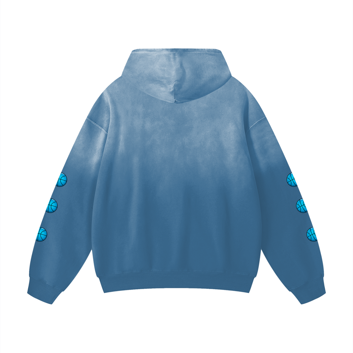 Smoke Jean Blue & White Oversized Hoodie