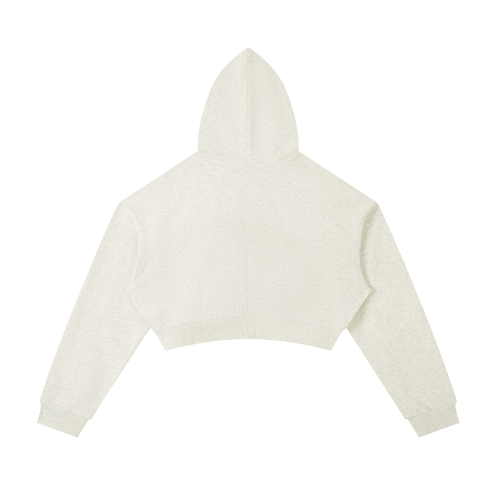 Essential Pink Cropped Zip-Up Hoodie
