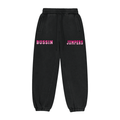 Black & Light Gray & Pink Jogger Sweatpants