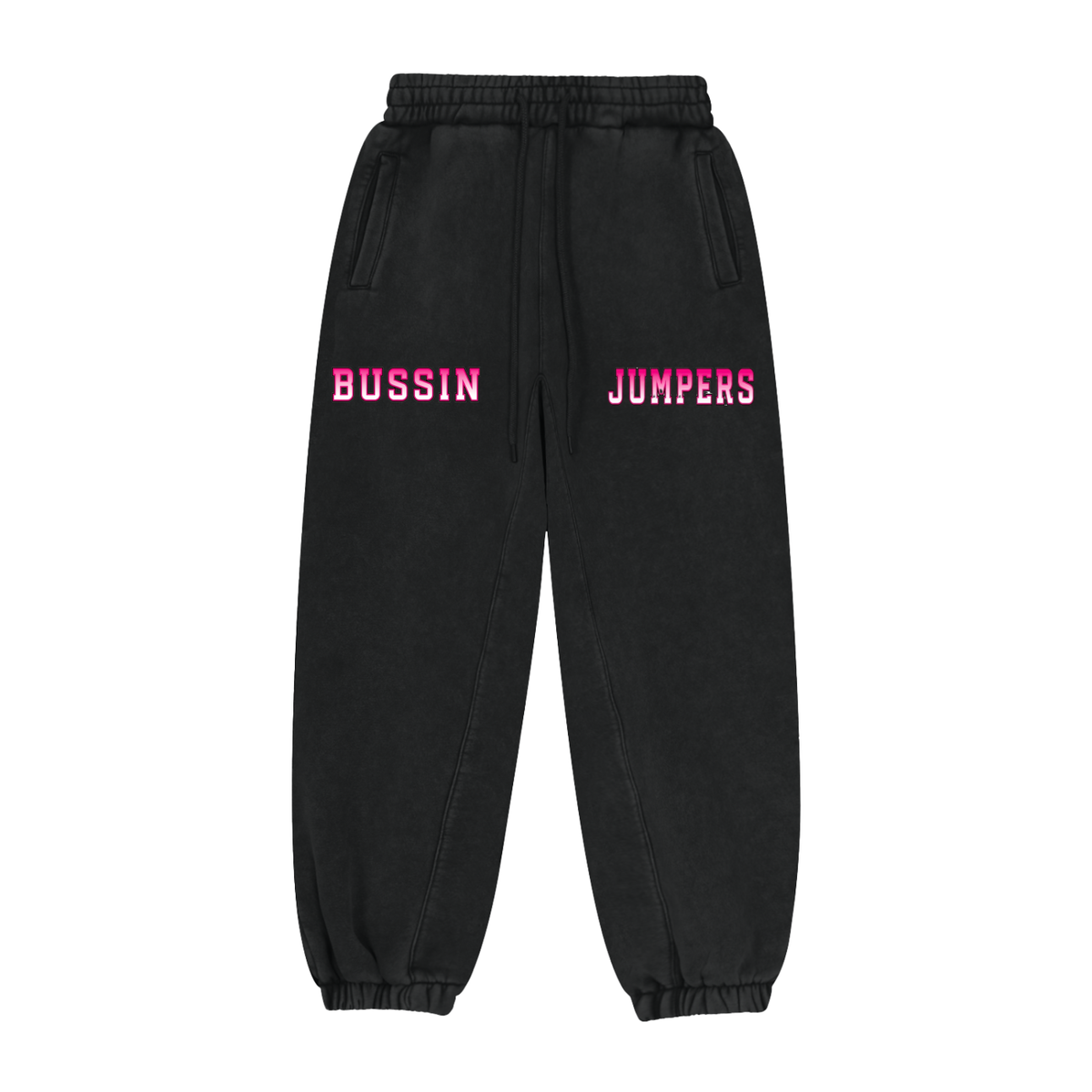 Black & Light Gray & Pink Jogger Sweatpants