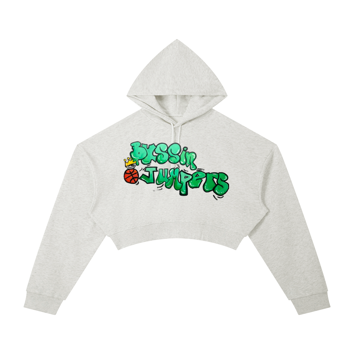 Essential Street Green Cropped Hoodie