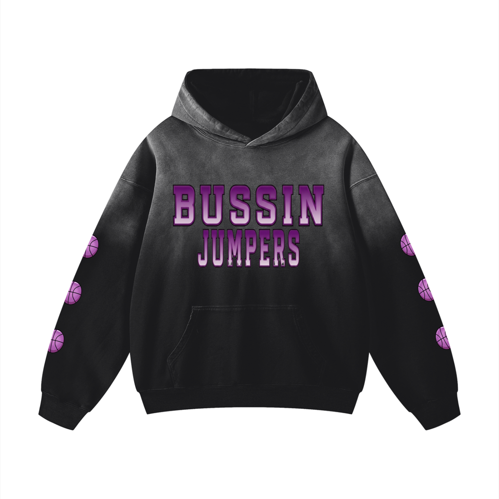 Smoke Black & Purple Oversized Hoodie