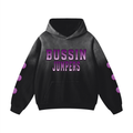 Smoke Black & Purple Oversized Hoodie
