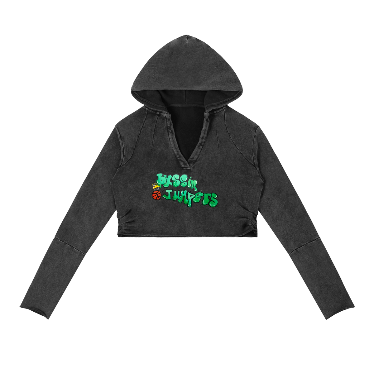 Vintage Street Green Washed Raw Edge Hoodie