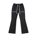 Smoke Gray & Blue Flared Sweatpants