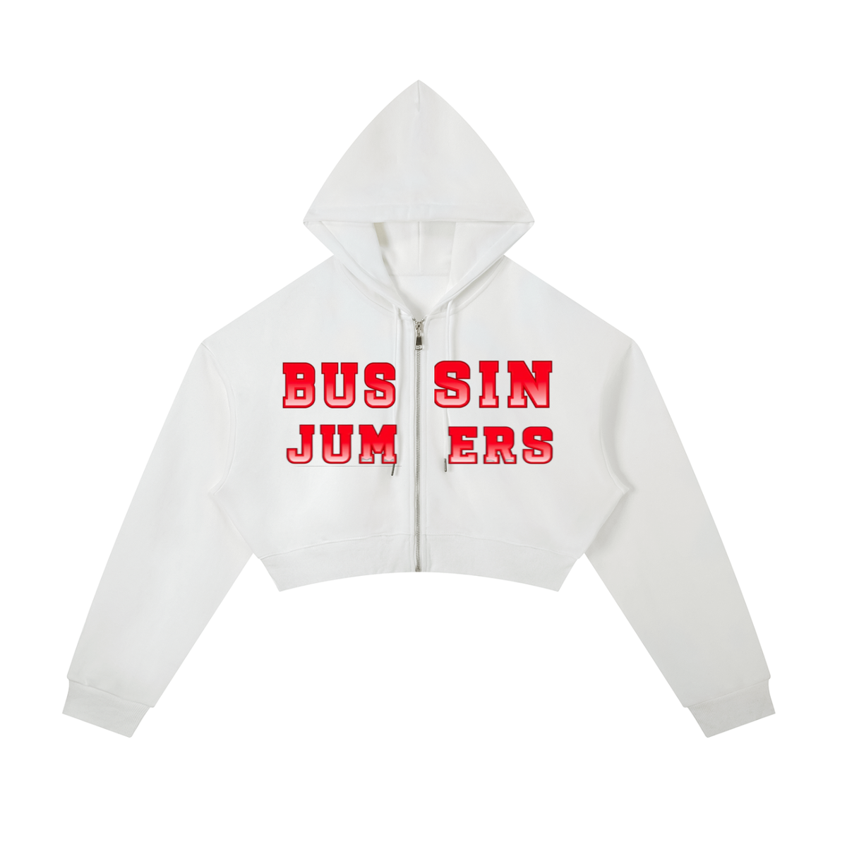 Essential Red Cropped Zip-Up Hoodie
