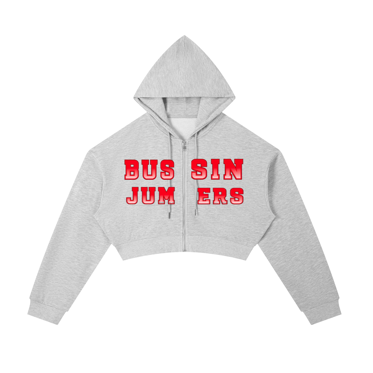 Essential Red Cropped Zip-Up Hoodie