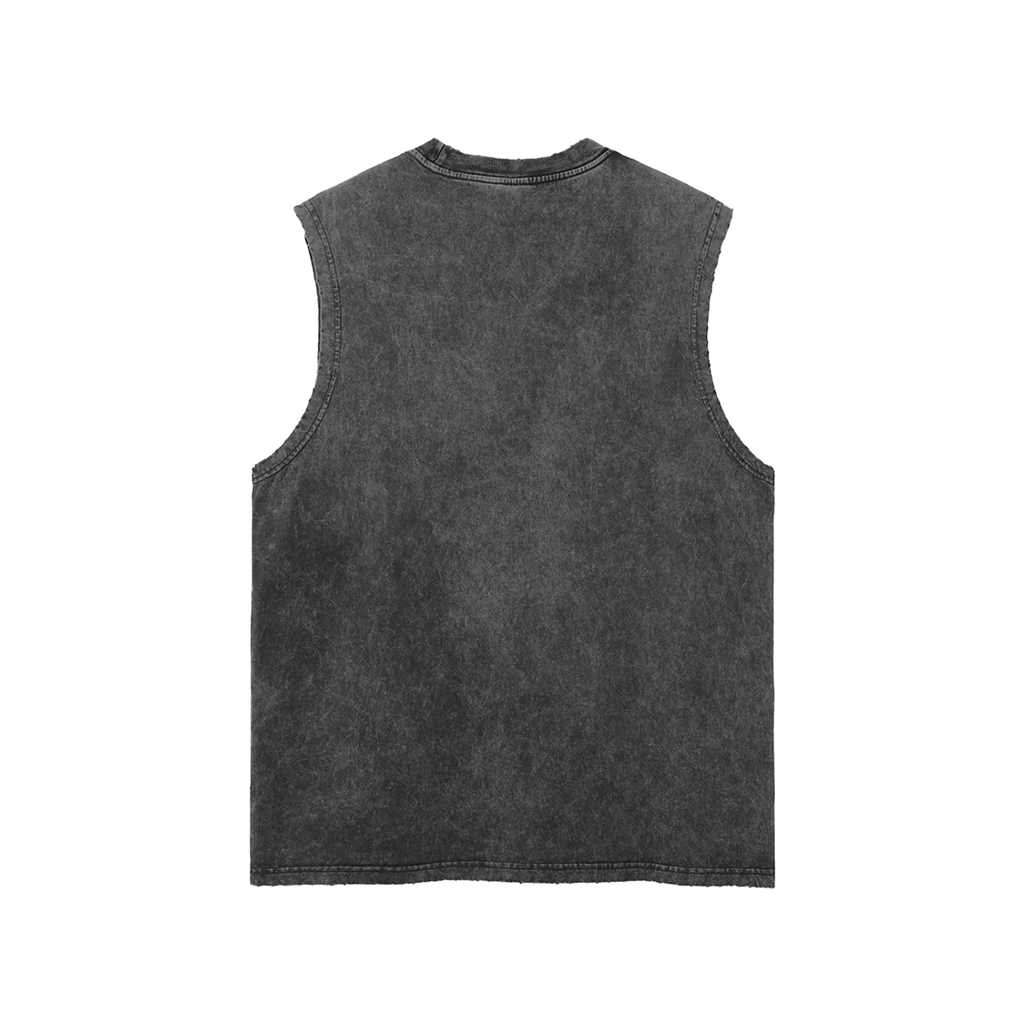 Street Green Frayed Hem Tank Top