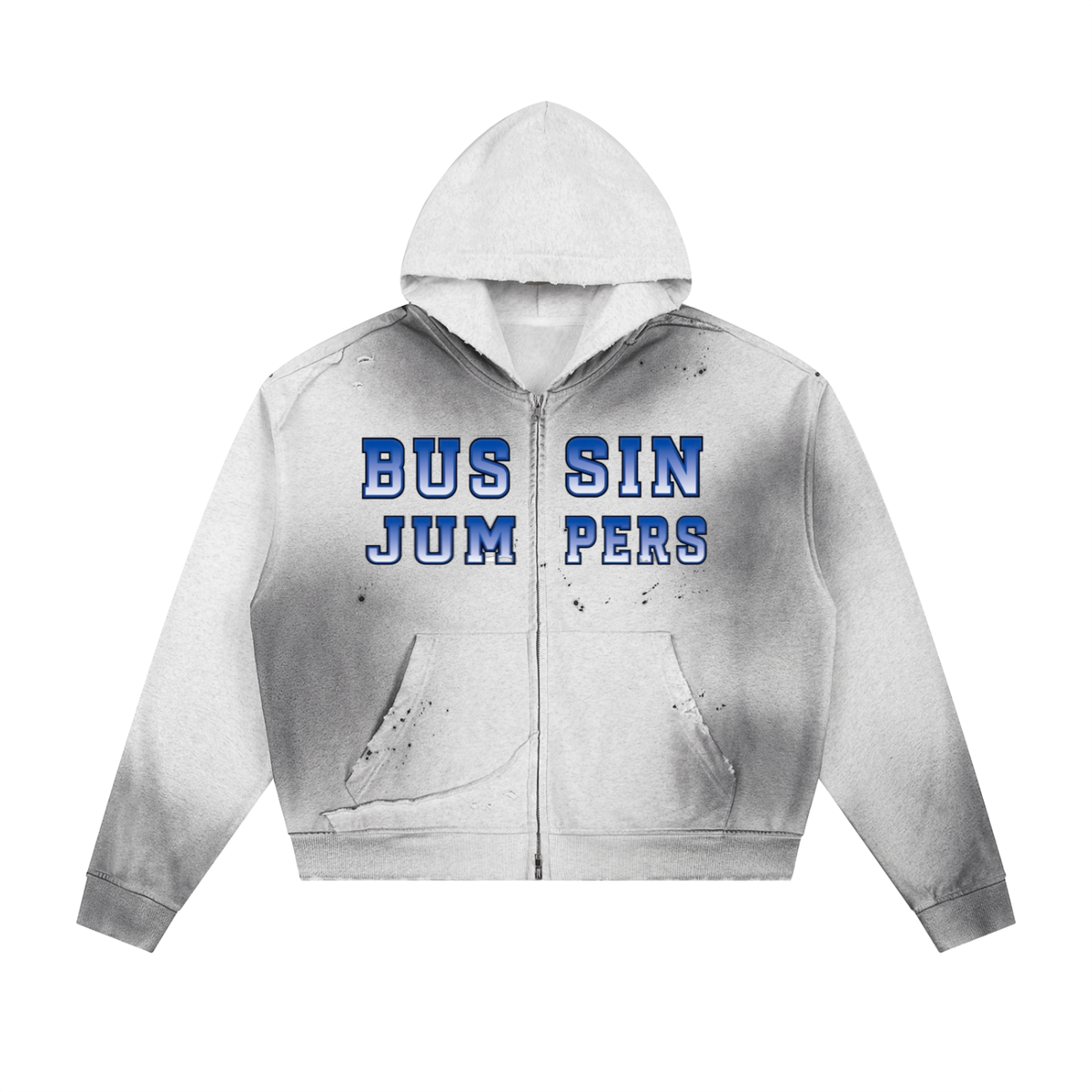 Sun Fade Blue Zip Hoodie