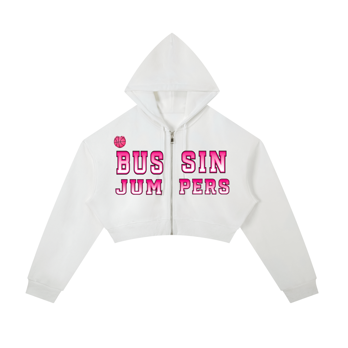 Essential Pink Cropped Zip-Up Hoodie