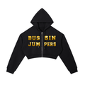 Essential Gold Cropped Zip-Up Hoodie