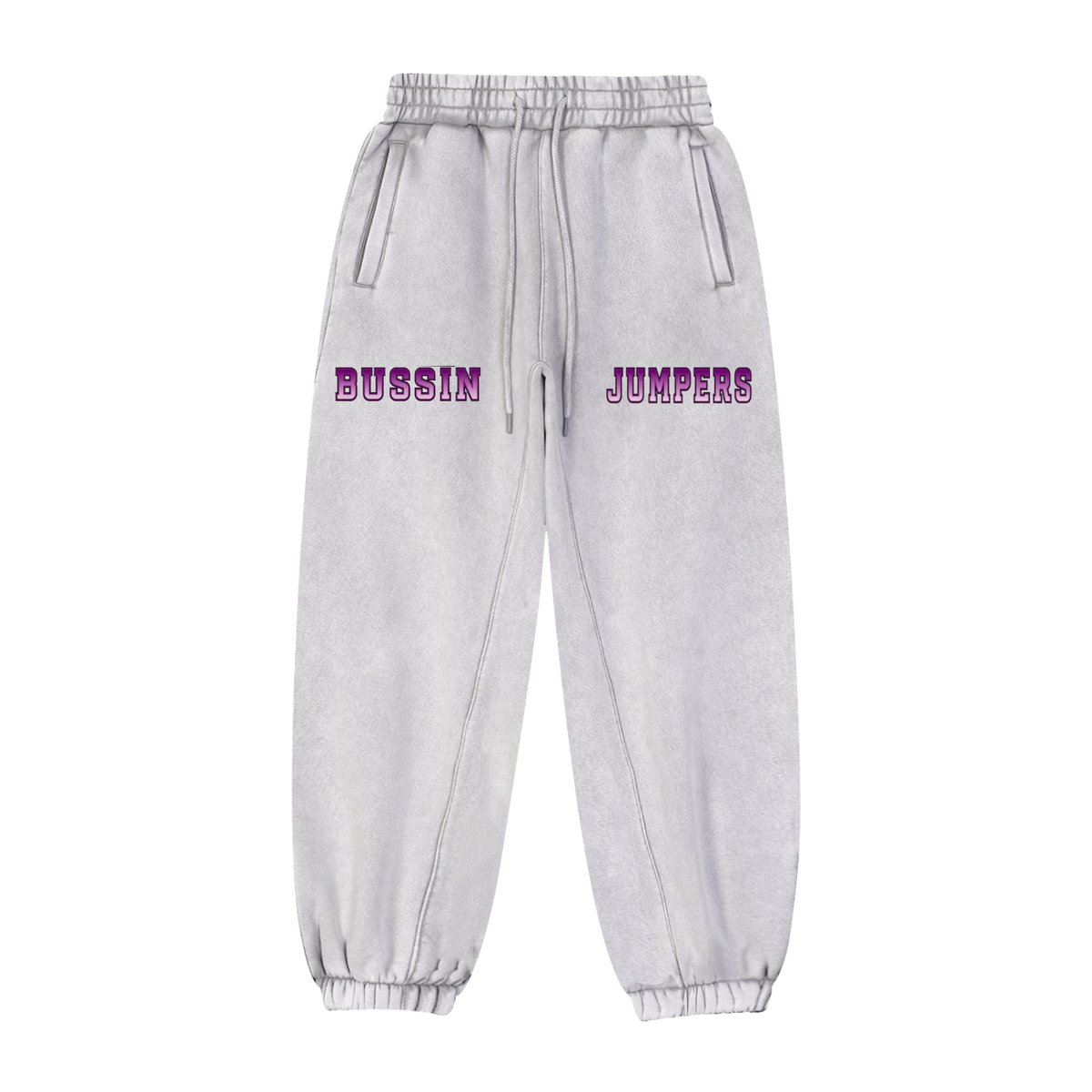 Black & Light Gray & Purple Jogger Sweatpants