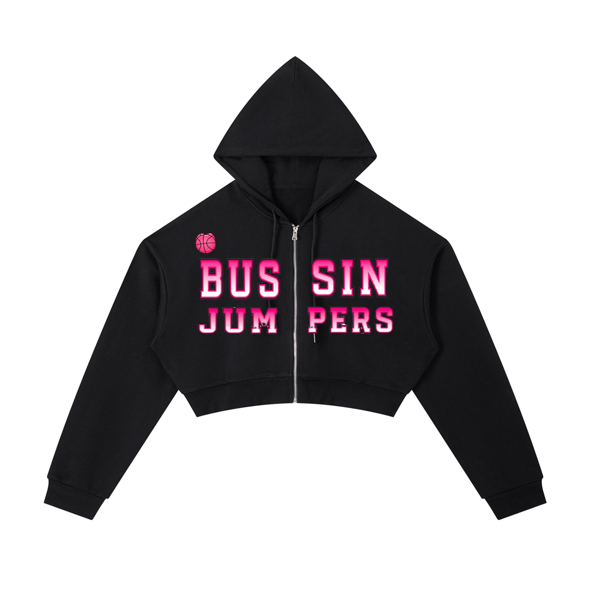 Essential Pink Cropped Zip-Up Hoodie