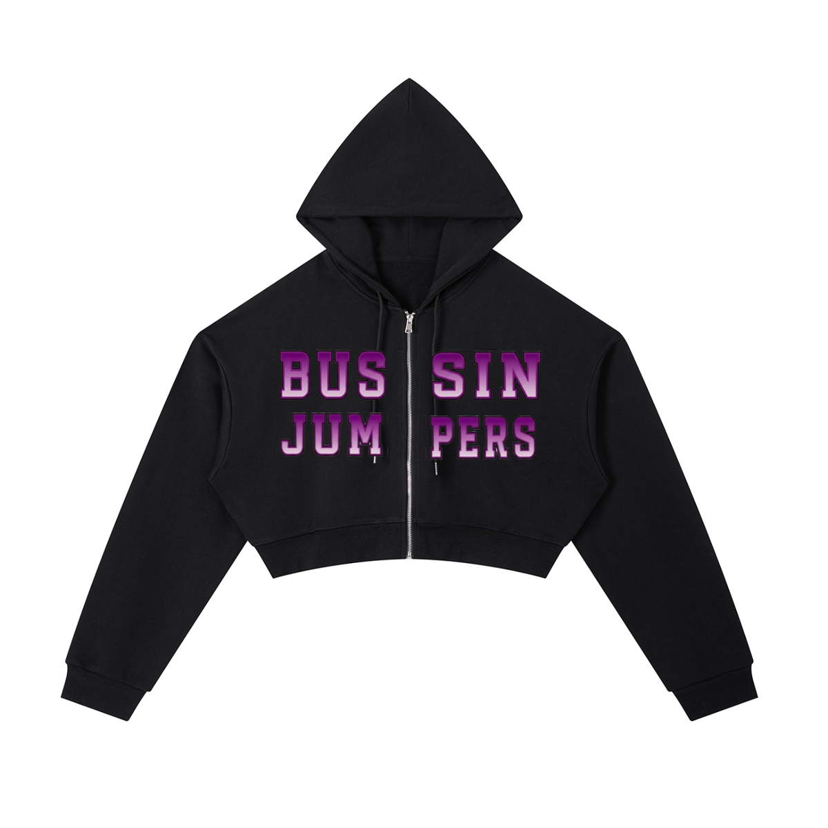 Essential Purple Cropped Zip-Up Hoodie