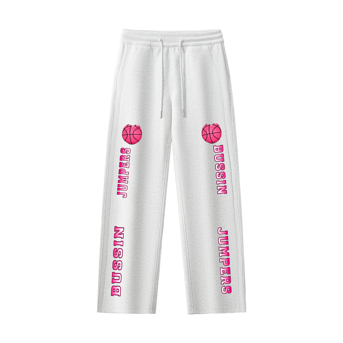 Essential Pink Drawstring Straight-Leg Sweatpants