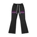 Smoke Black & Purple Flared Sweatpants