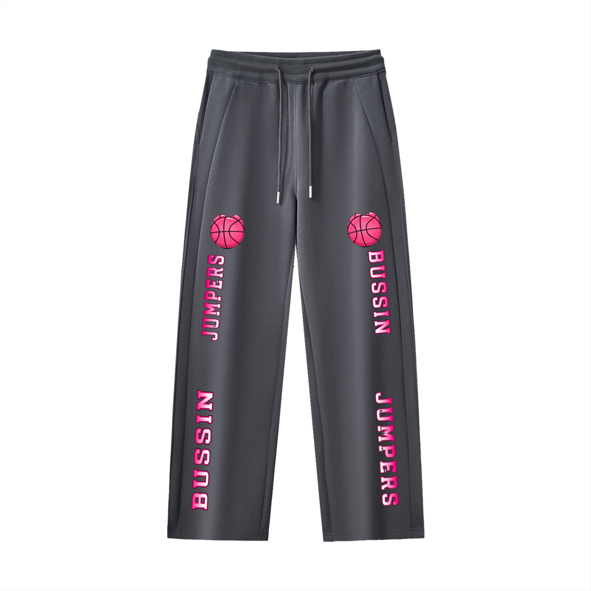 Essential Pink Drawstring Straight-Leg Sweatpants