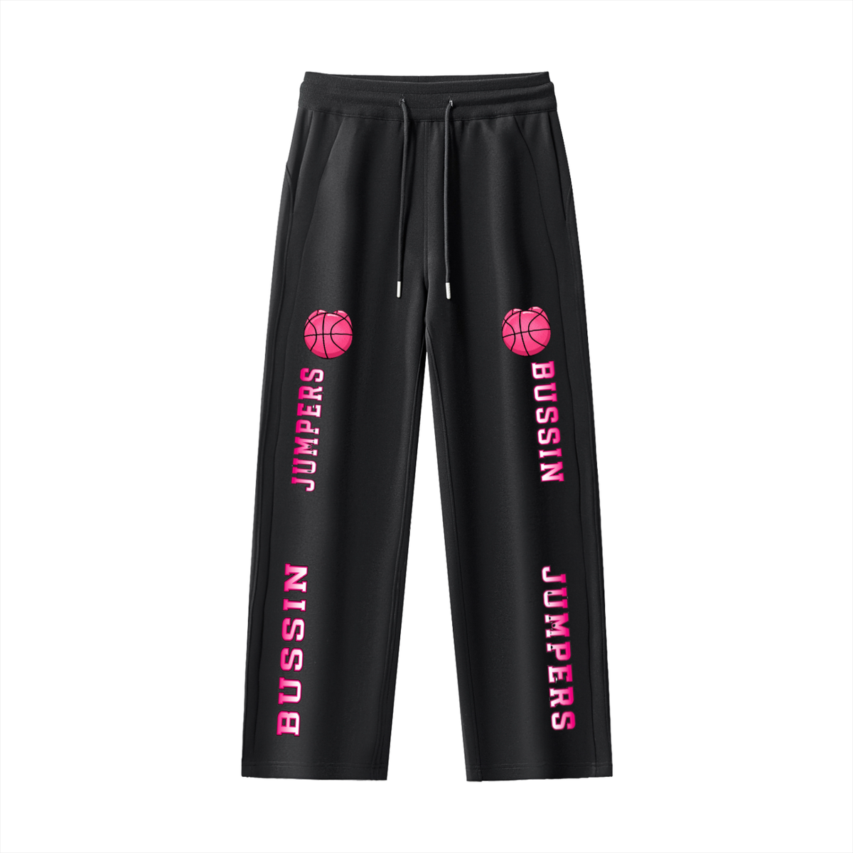 Essential Pink Drawstring Straight-Leg Sweatpants