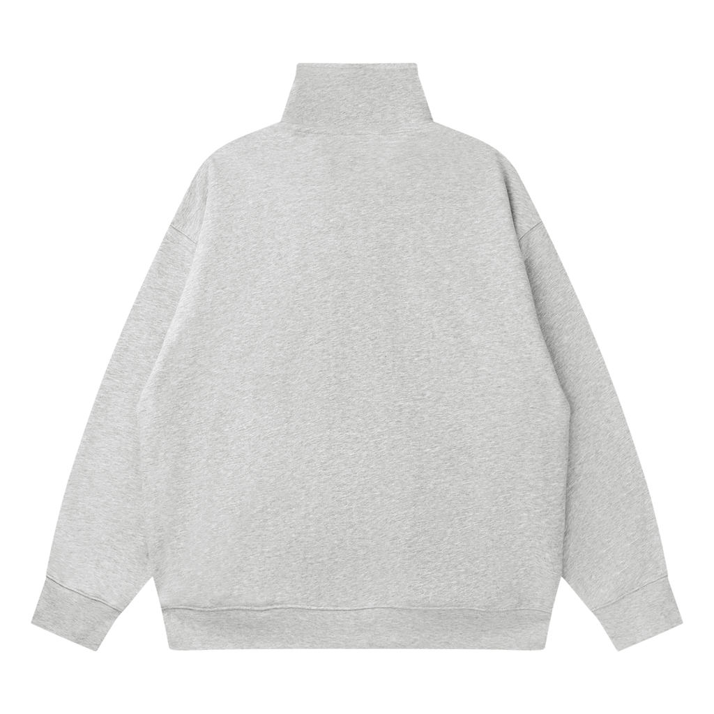Quarter-Zip Street Green Drop Shoulder Sweatshirt