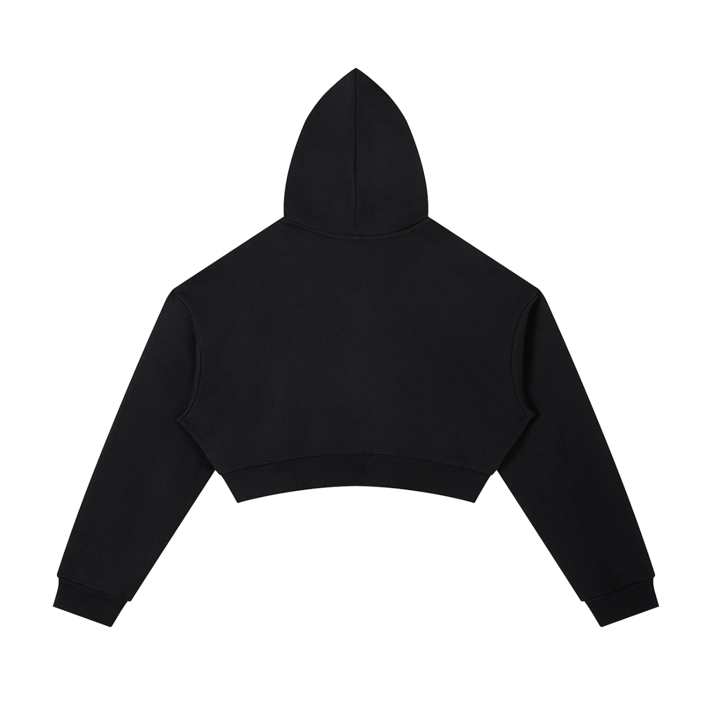 Essential Jean Blue Cropped Zip-Up Hoodie