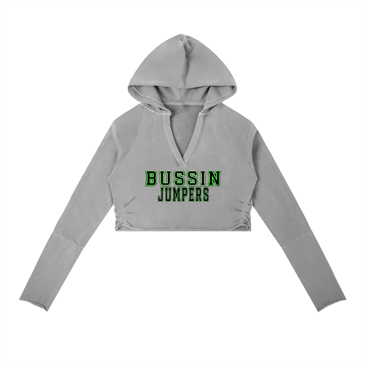 Vintage Green Washed Raw Edge Hoodie