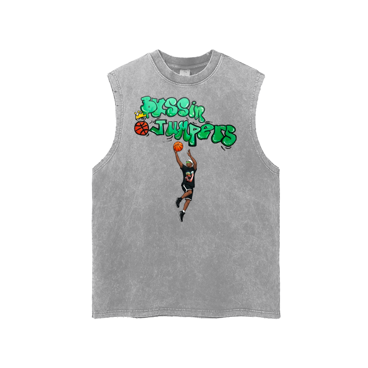 Street Green Frayed Hem Tank Top