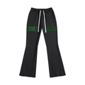 Smoke Grey & Green Flared Sweatpants