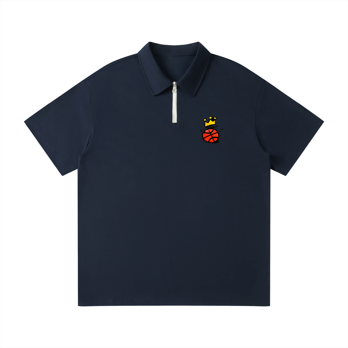 Crowned Baller Zip Polo Shirt