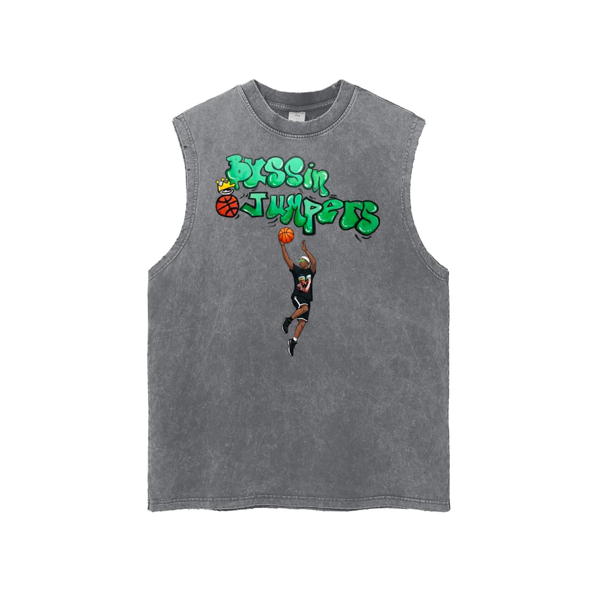 Street Green Frayed Hem Tank Top