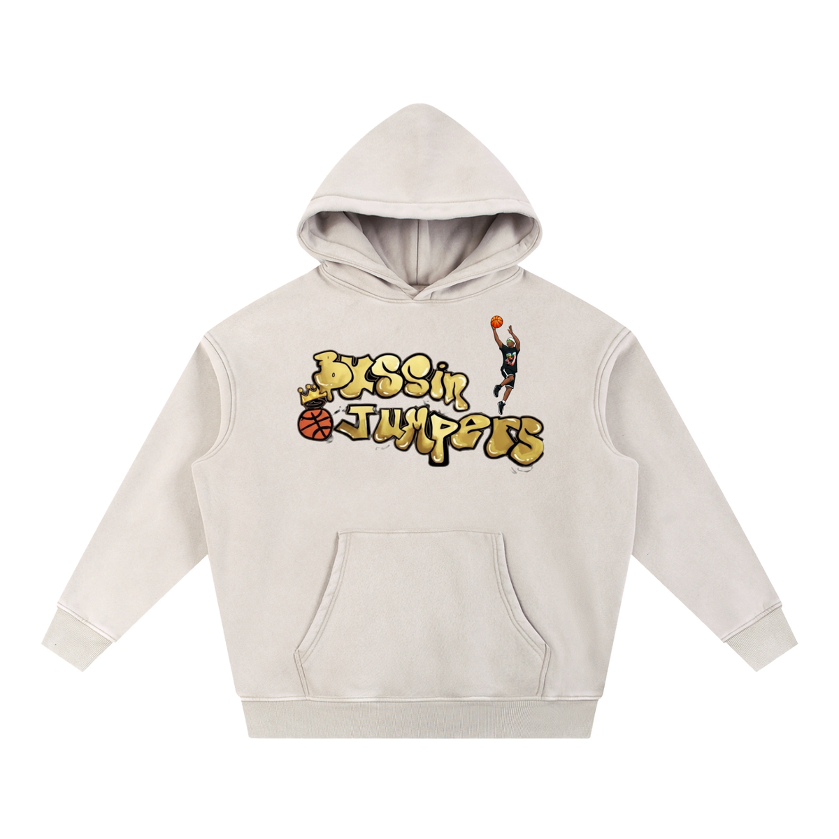 Street Gold & Red Oversize Hoodie