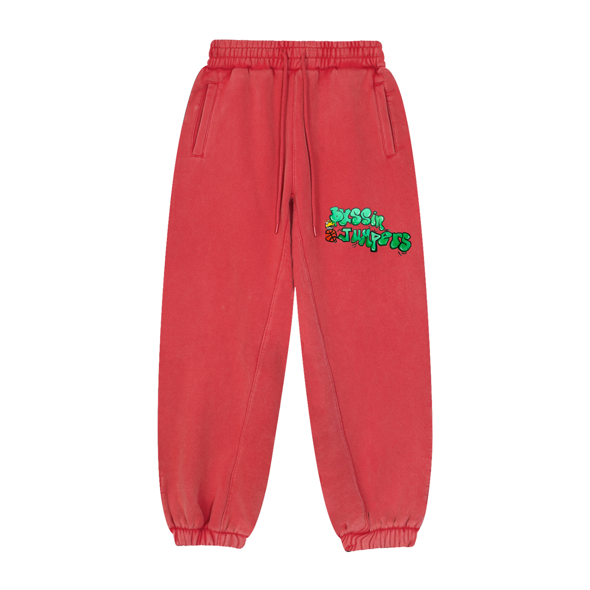 Black & Light Gray & Street Green Jogger Sweatpants