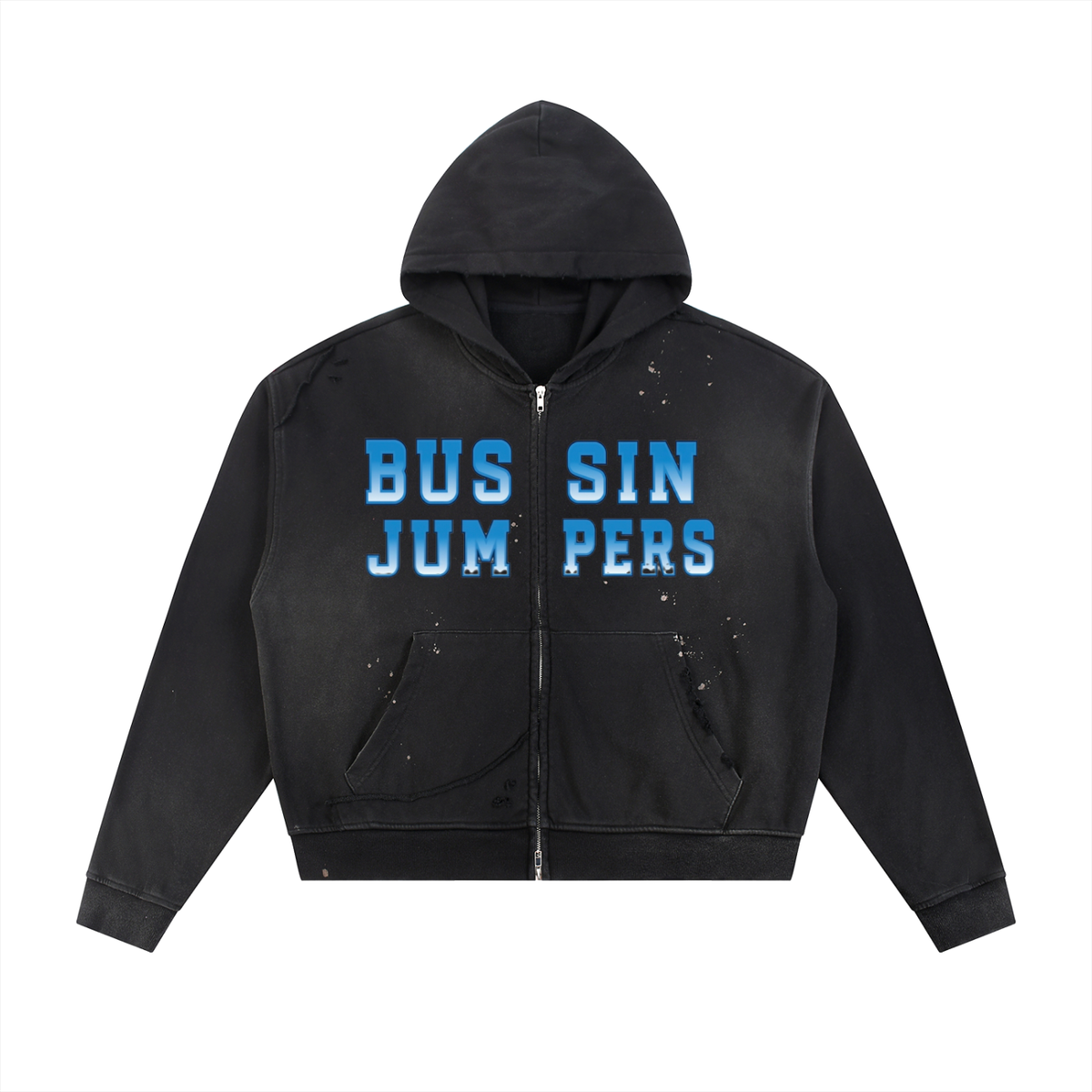 Sun Fade Jean Blue Zip Hoodie