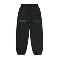 Black & Light Gray & Green Jogger Sweatpants