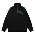 Quarter-Zip Street Green Drop Shoulder Sweatshirt