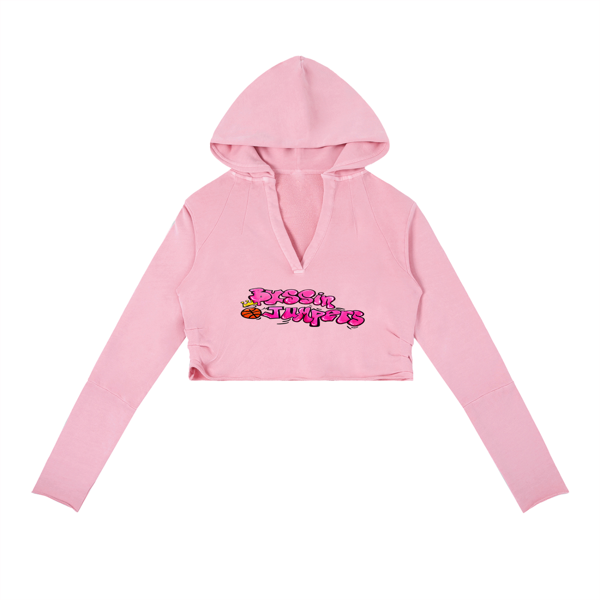 Vintage Street Pink Raw Edge Hoodie