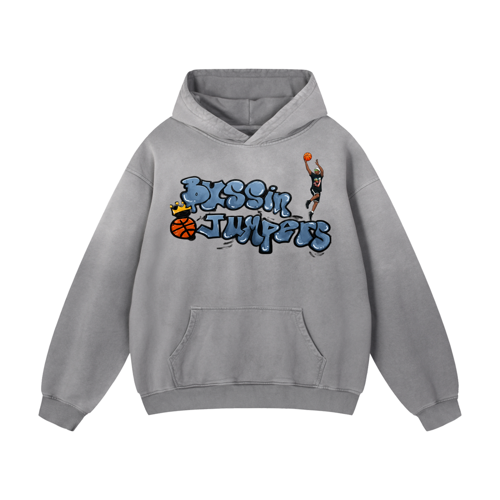 Street Gray Blue Oversized Hoodie