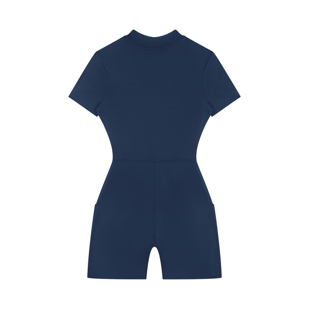 Street Green Quarter-Zip Short Sleeve Romper