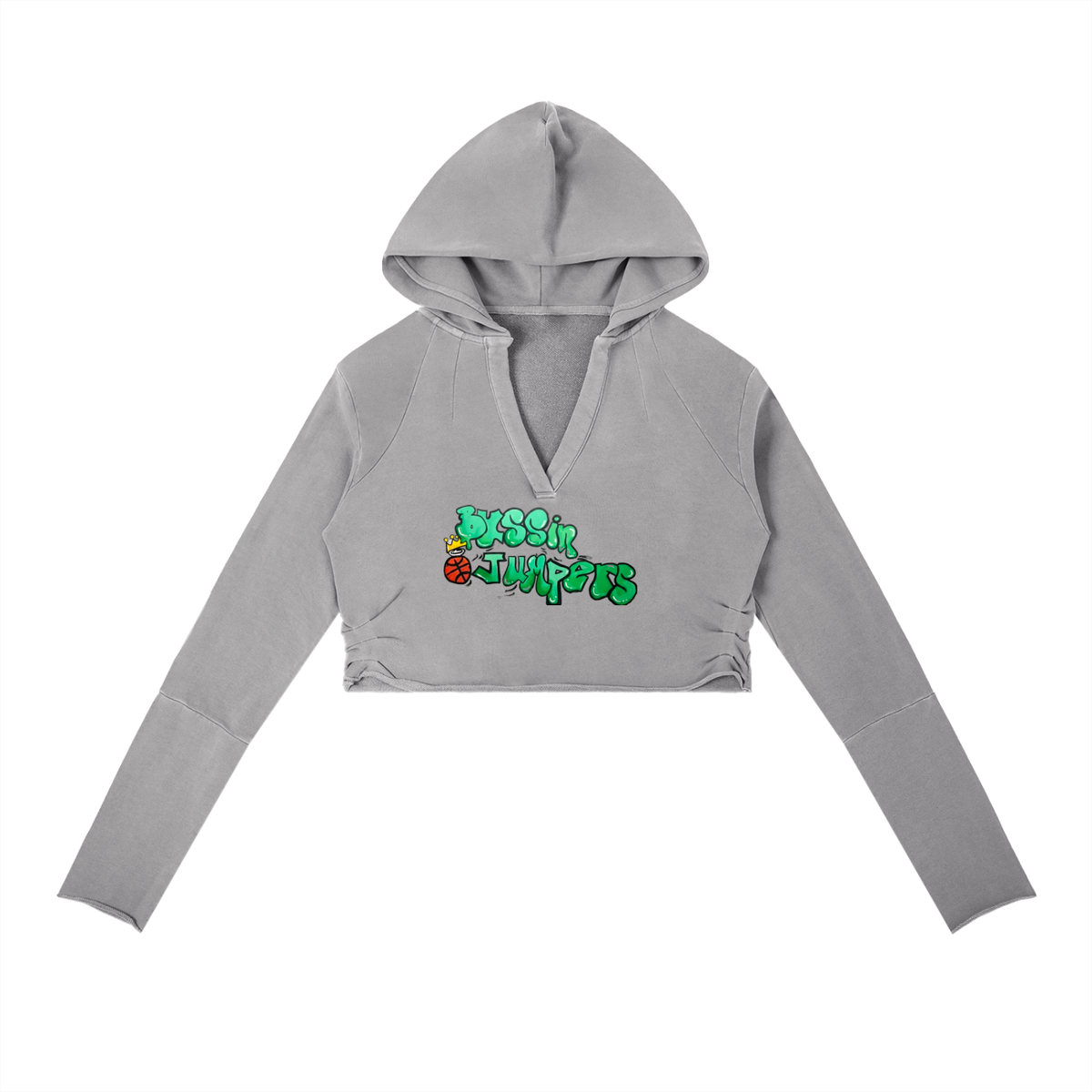 Vintage Street Green Washed Raw Edge Hoodie