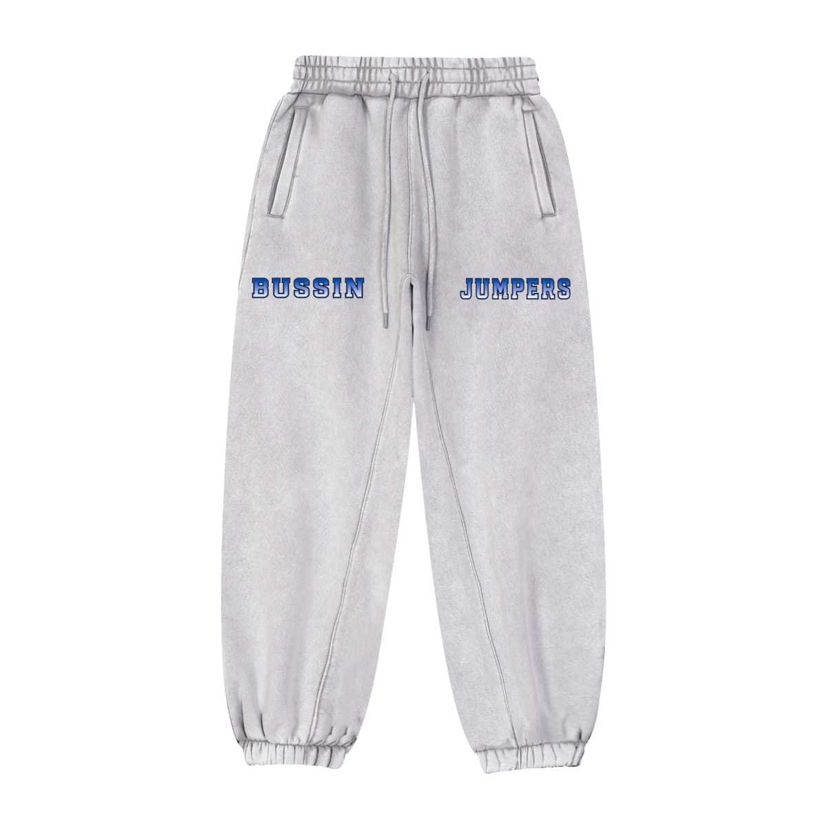 Black & Light Gray & Jean Blue Jogger Sweatpants