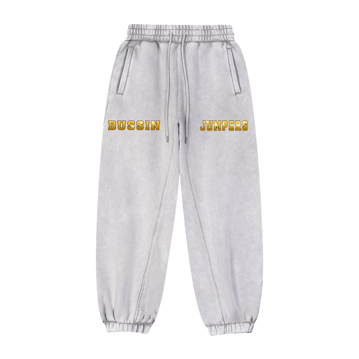Black & Light Gray & Gold Jogger Sweatpants