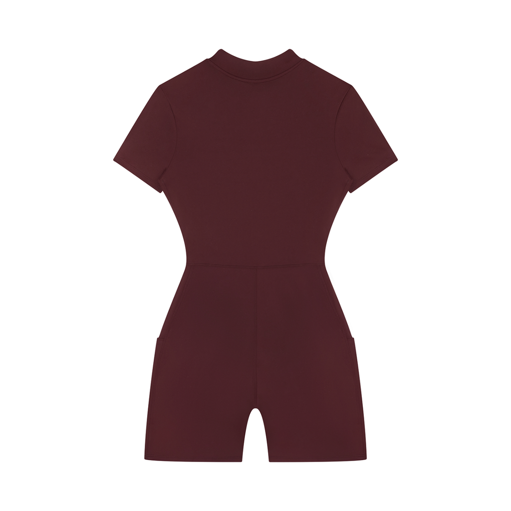 Street Green Quarter-Zip Short Sleeve Romper
