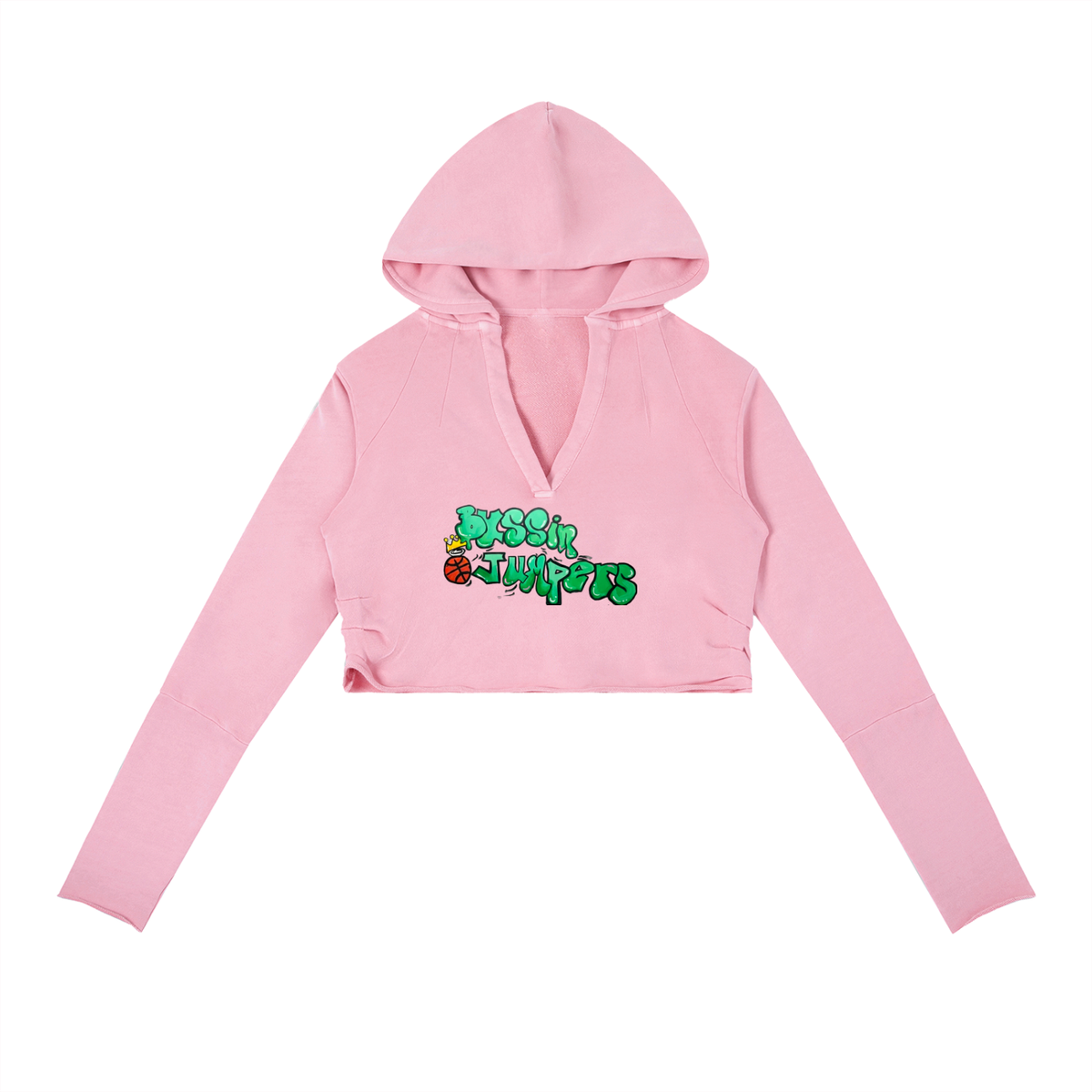 Vintage Street Green Washed Raw Edge Hoodie