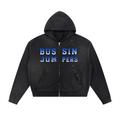Sun Fade Blue Zip Hoodie