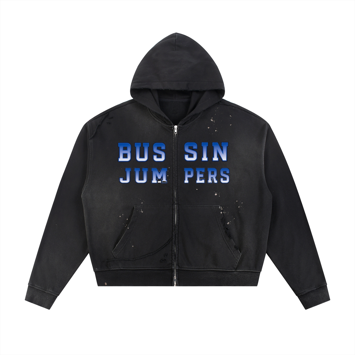 Sun Fade Blue Zip Hoodie