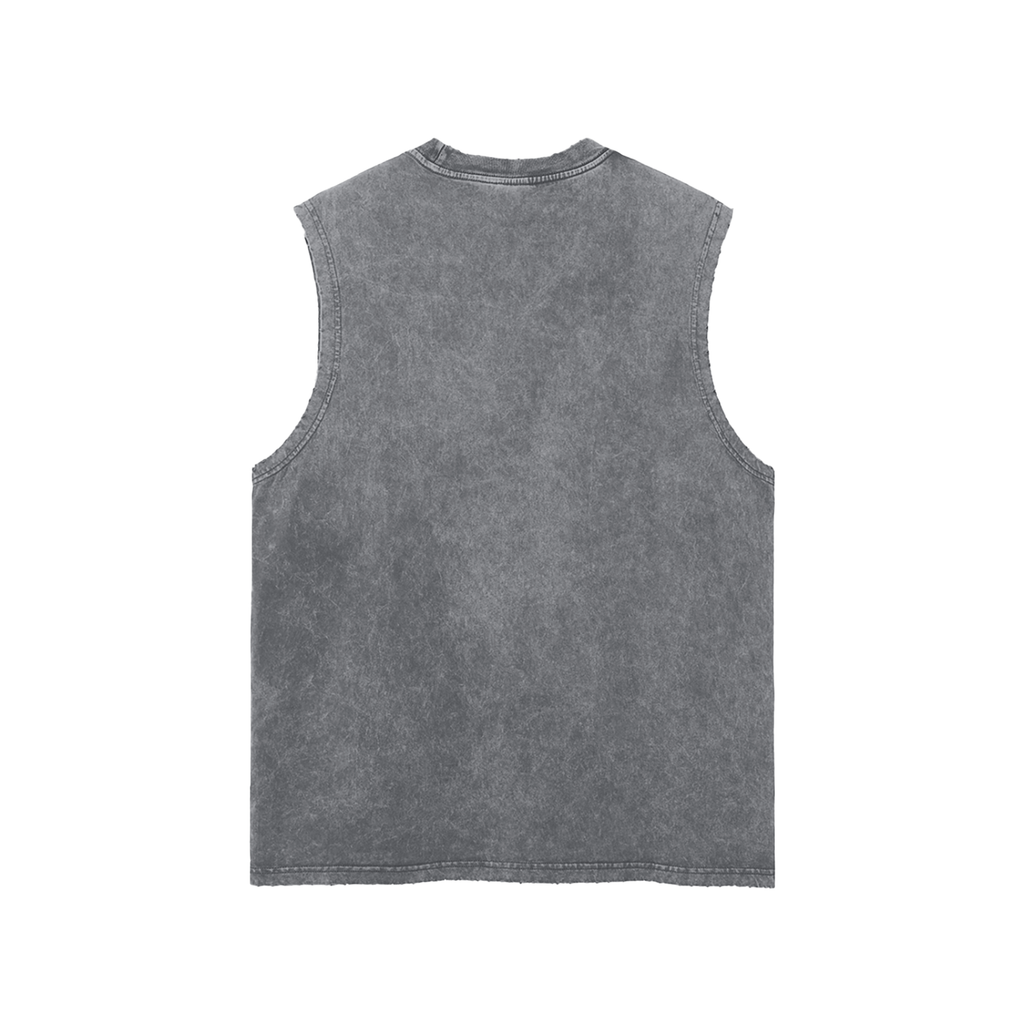 Street Green Frayed Hem Tank Top